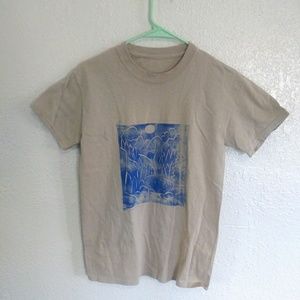 [ hand-printed mystic waterfall t shirt ]